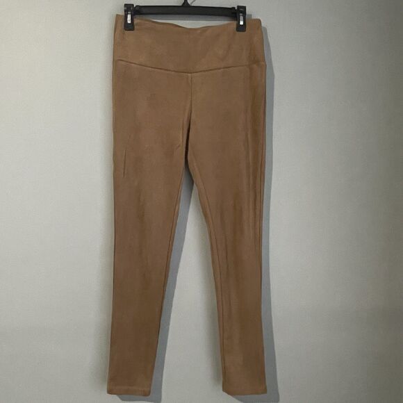 J. Mclaughlin Faux Suede Mid Rise Skinny Leg Pants Brown Size Medium - Picture 3 of 15